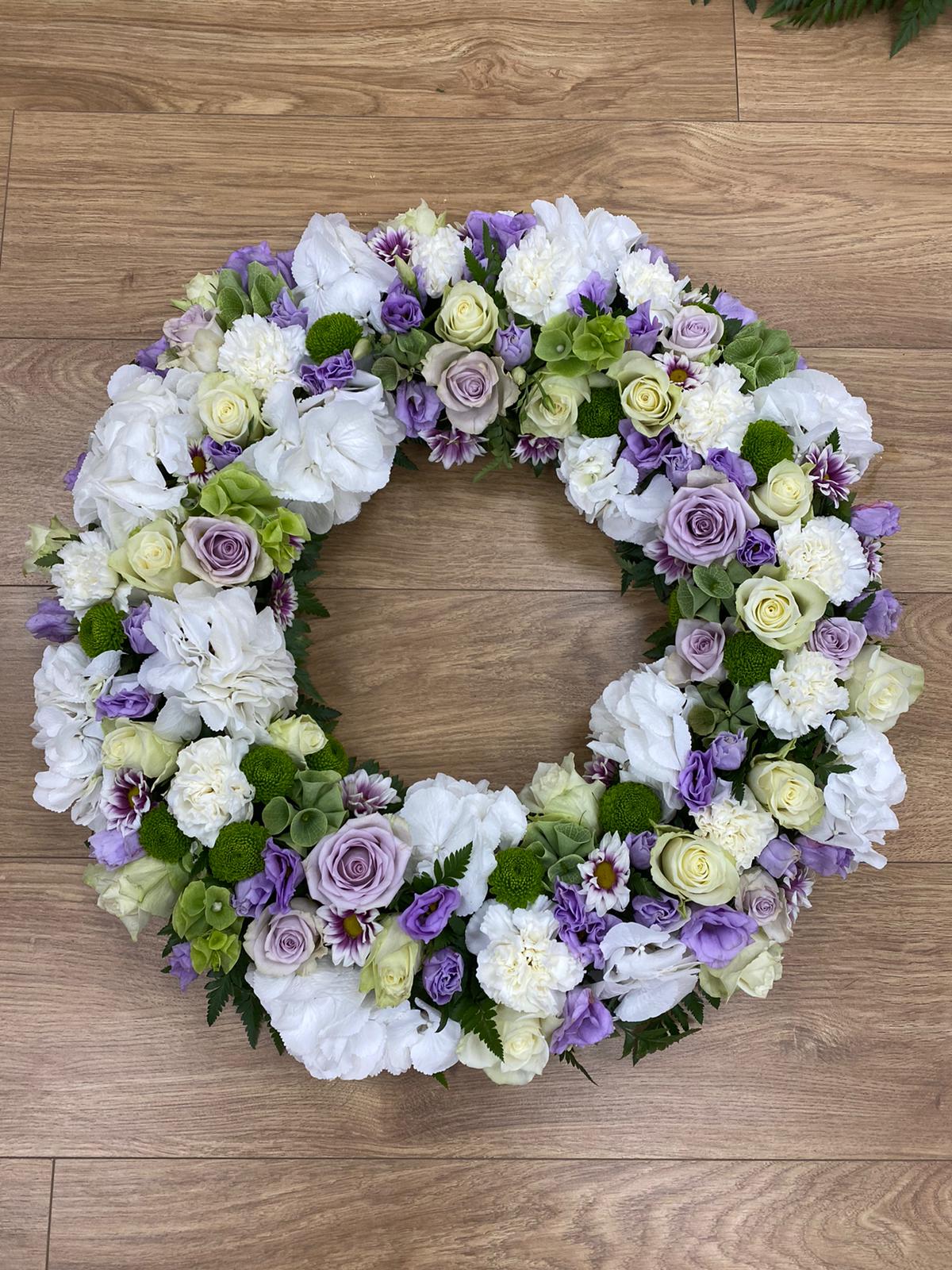 Purple &amp; White Wreath