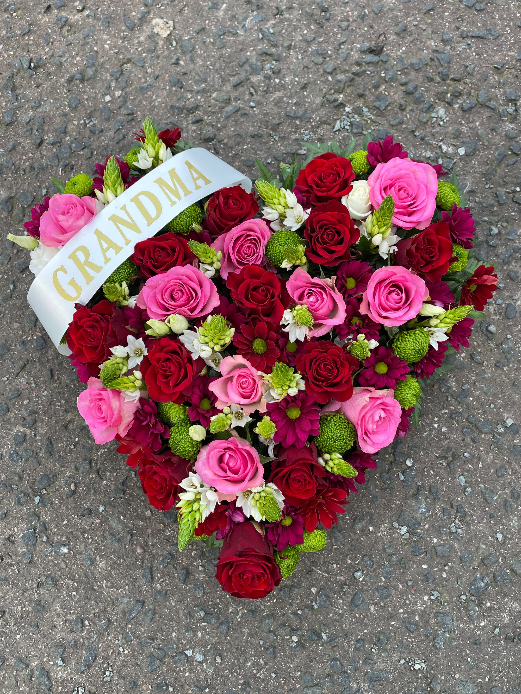 Hot Pink and Red Rose Heart